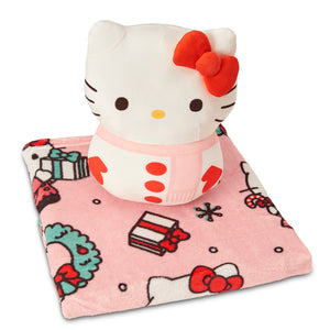 Hello Kitty Snow Merry 11 inch Character Hugger and 40 x 50 inch Throw Blanket Set