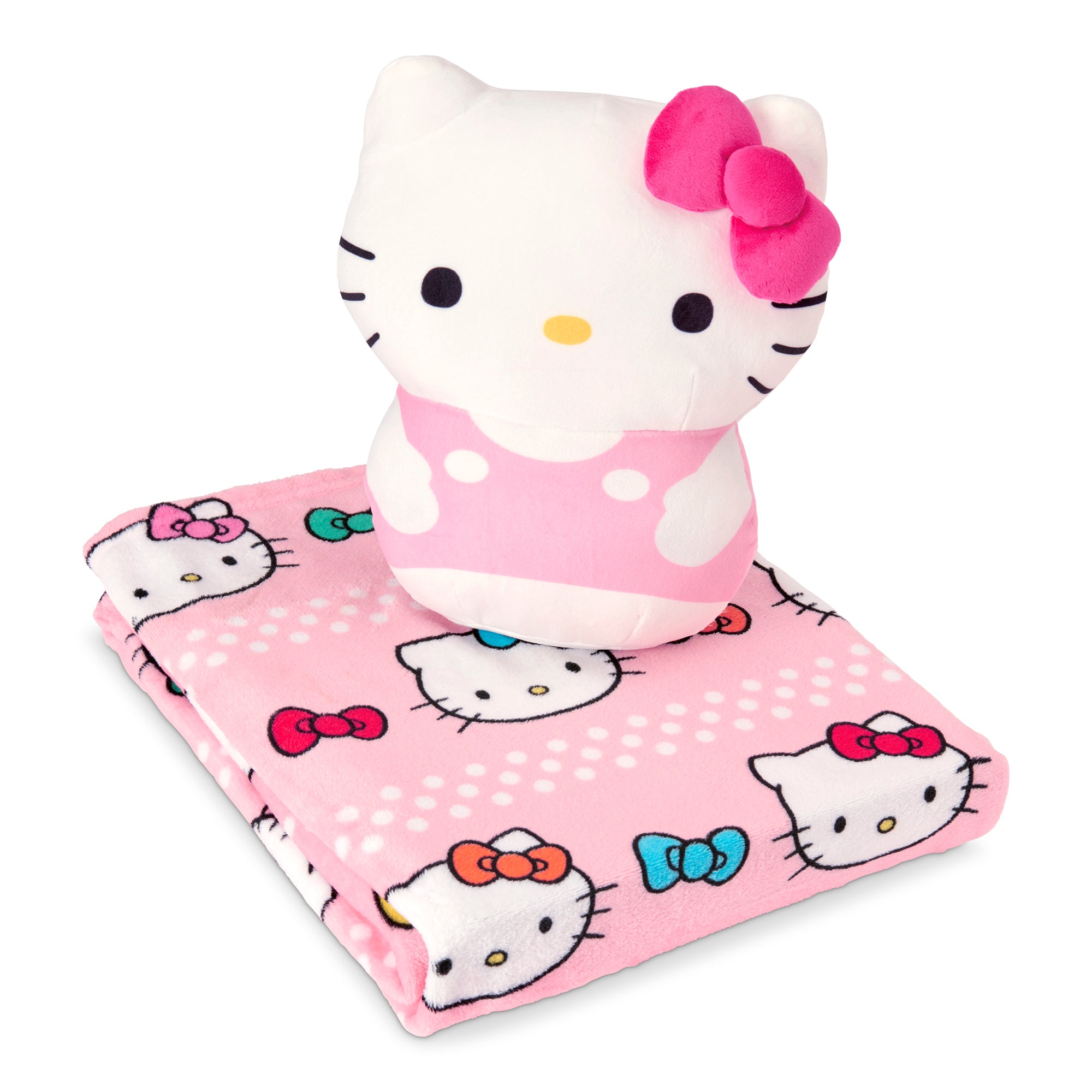 Hello Kitty Bowtastic Hello Silk Touch Throw Blanket, 50×60 inches and 11 inch Plush Set