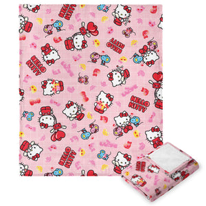 Sanrio Hello Kitty Hello Love Silk Touch Throw Blanket 50X60 Inches