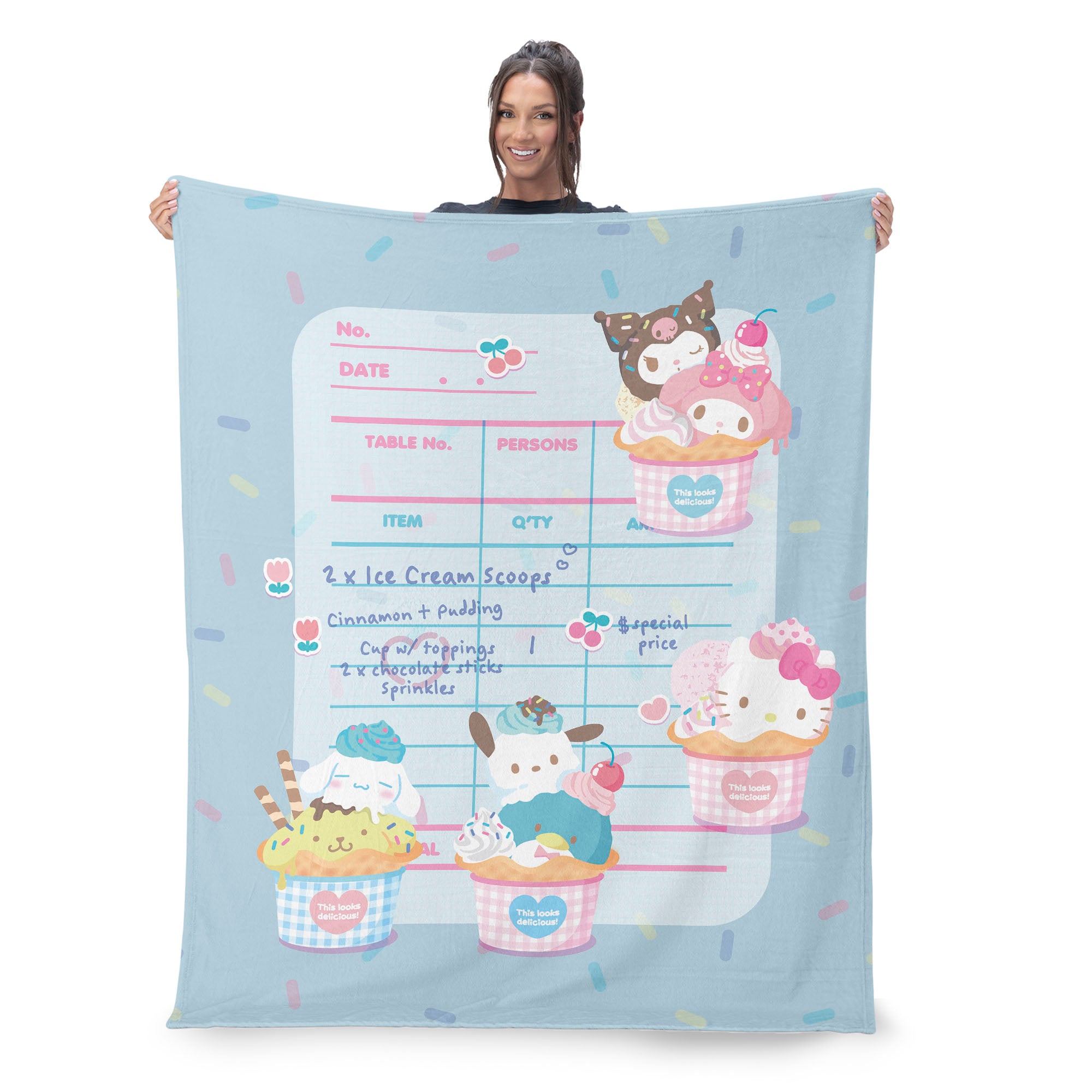 Vintage selling Sanrio Hello Kitty Blue Angel Blanket