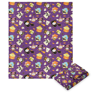 Sanrio Hello Kitty Halloween Gold Silk Touch Throw Blanket 50x70 Inches