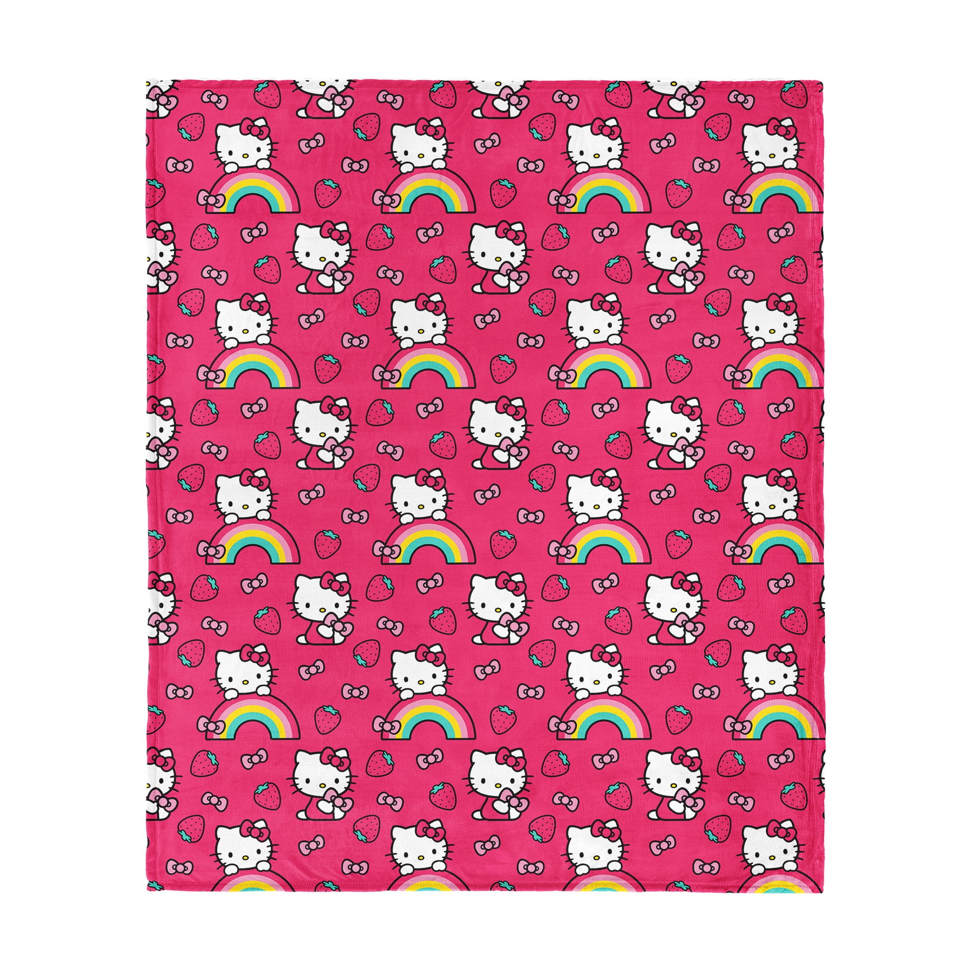 Hello Kitty Bow Strawberry Silk Touch Throw Blanket 50x70 inches