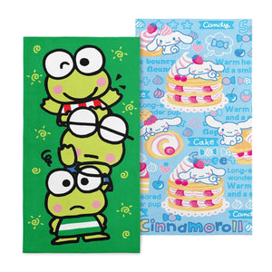 Sanrio Keroppi and Cinnamoroll Keroppi Trio + Sweet Cinnamoroll 2-Pack Beach Towel 30x60 Inches