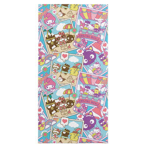 Sanrio Hello Kitty & Friends Vacay Postcards Microfiber Beach Towel 30 x 60 Inches