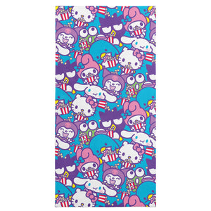 Sanrio Hello Kitty & Friends Popcorn Party Microfiber Beach Towel 30 x 60 Inches
