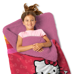 Sanrio Hello Kitty Pink Pride Silk Touch Throw Blanket Sherpa Sleeping Bag 27x56 Inches