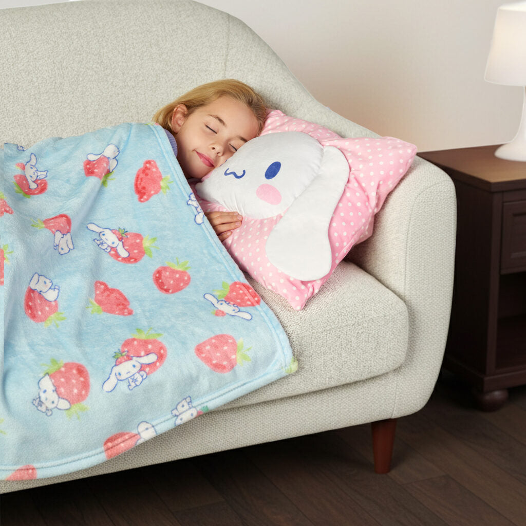 Cinnamoroll Strawberry Delight Silk Touch Throw Blanket With Pocket Pillow