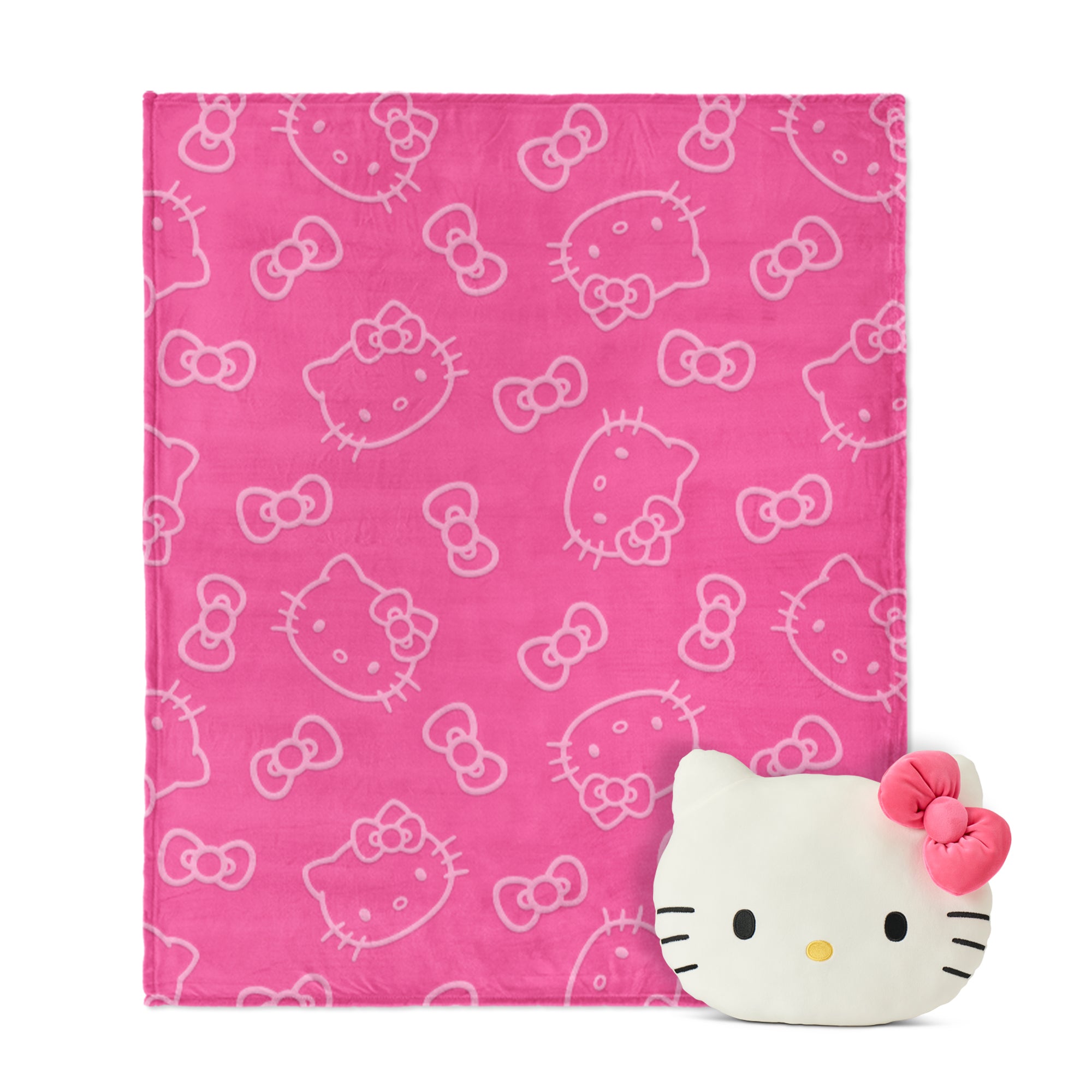 Hello Kitty Hello Kitty Impressions Cloud Plush Pillow with Throw Blanket Set