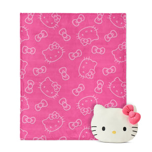 Hello Kitty Hello Kitty Impressions Cloud Plush Pillow with Throw Blanket Set