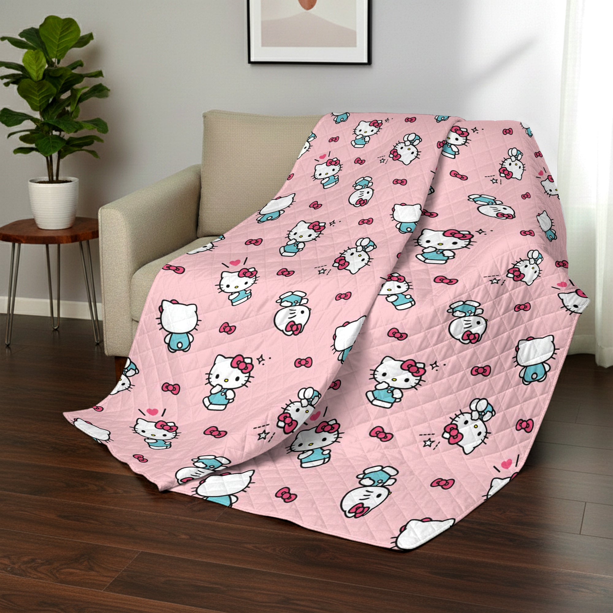 Hello Kitty Sweet As Can Be Reversible Quilted Throw 60x80 inches
