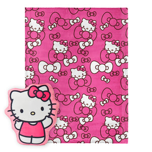 Hello Kitty Pink Bow Pretty Silk Touch Throw Blanket and Cloud Pal Set
