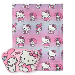 Hello Kitty Hello Bun Silk Touch Throw Blanket and Cloud Pal Set