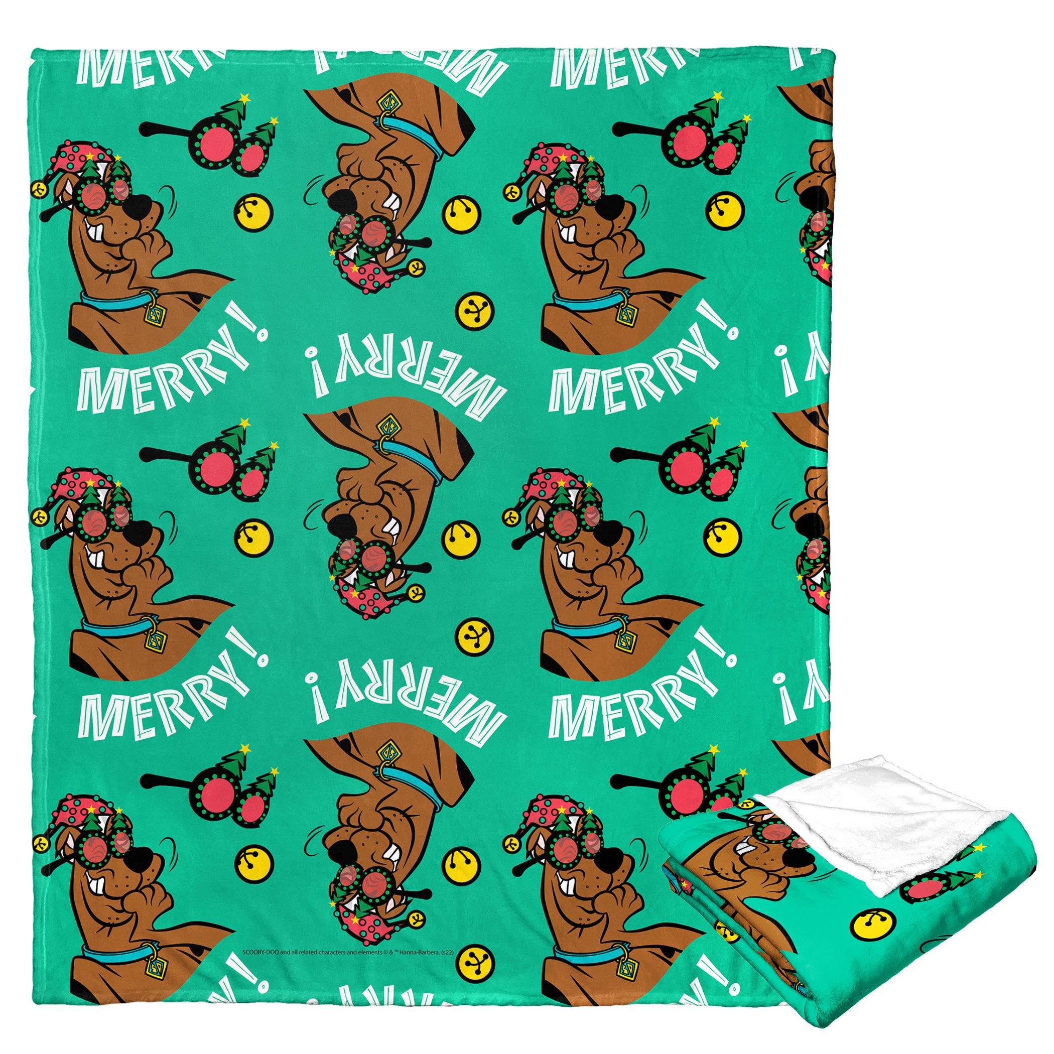 Warner Bros. Scooby-Doo Merry Silk Touch Throw Blanket 50x60 Inches