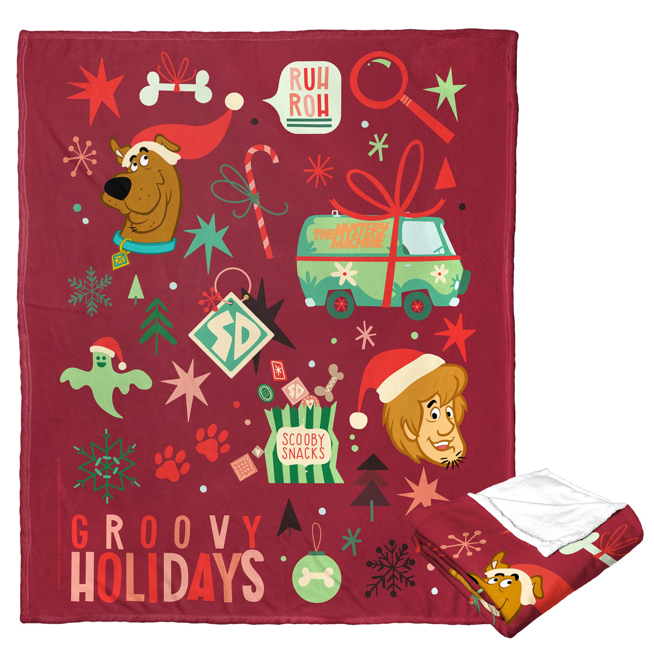 Warner Bros. Scooby-Doo Groovy Holidays Silk Touch Throw Blanket 50x60 Inches