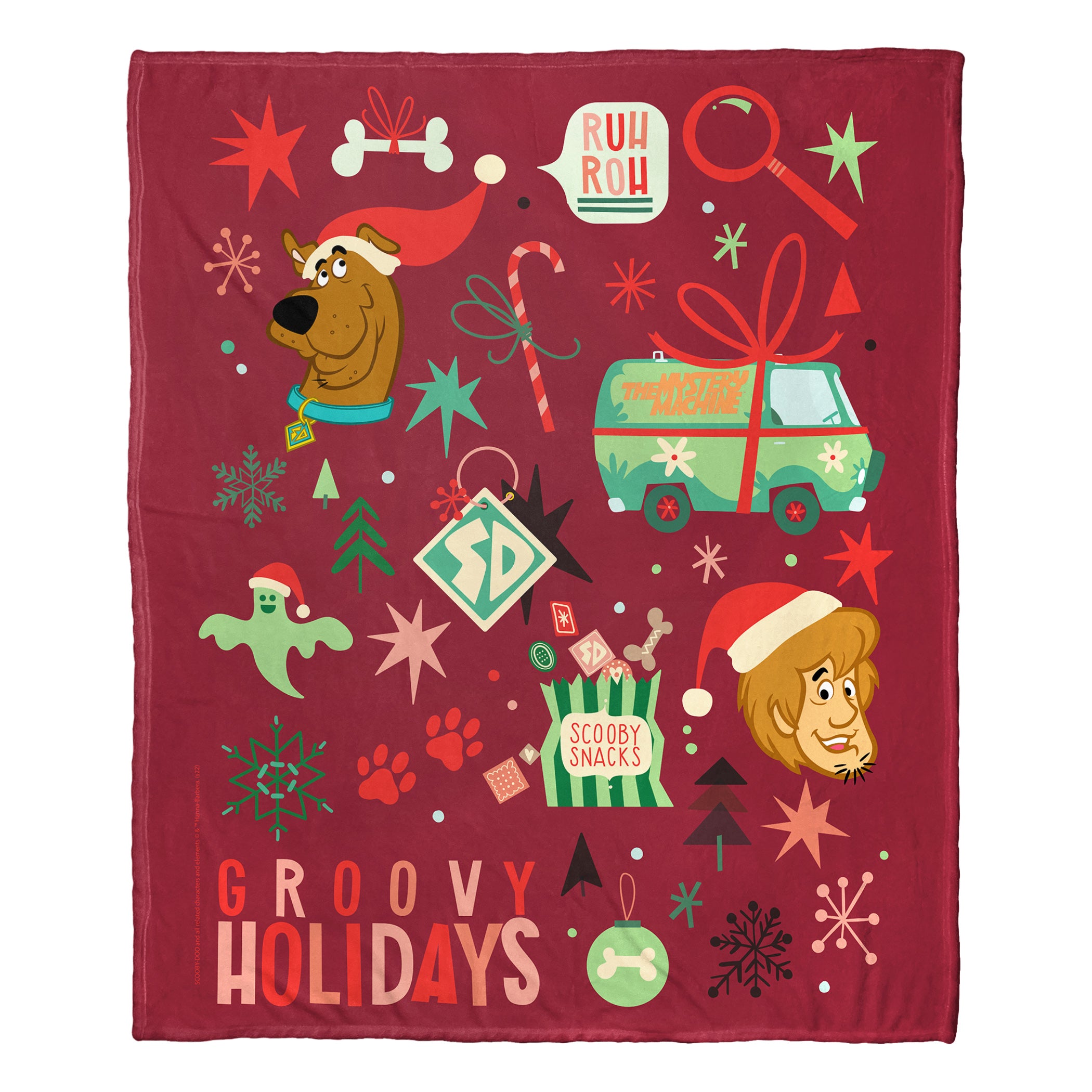 Warner Bros. Scooby-Doo Groovy Holidays Silk Touch Throw Blanket 50x60 Inches