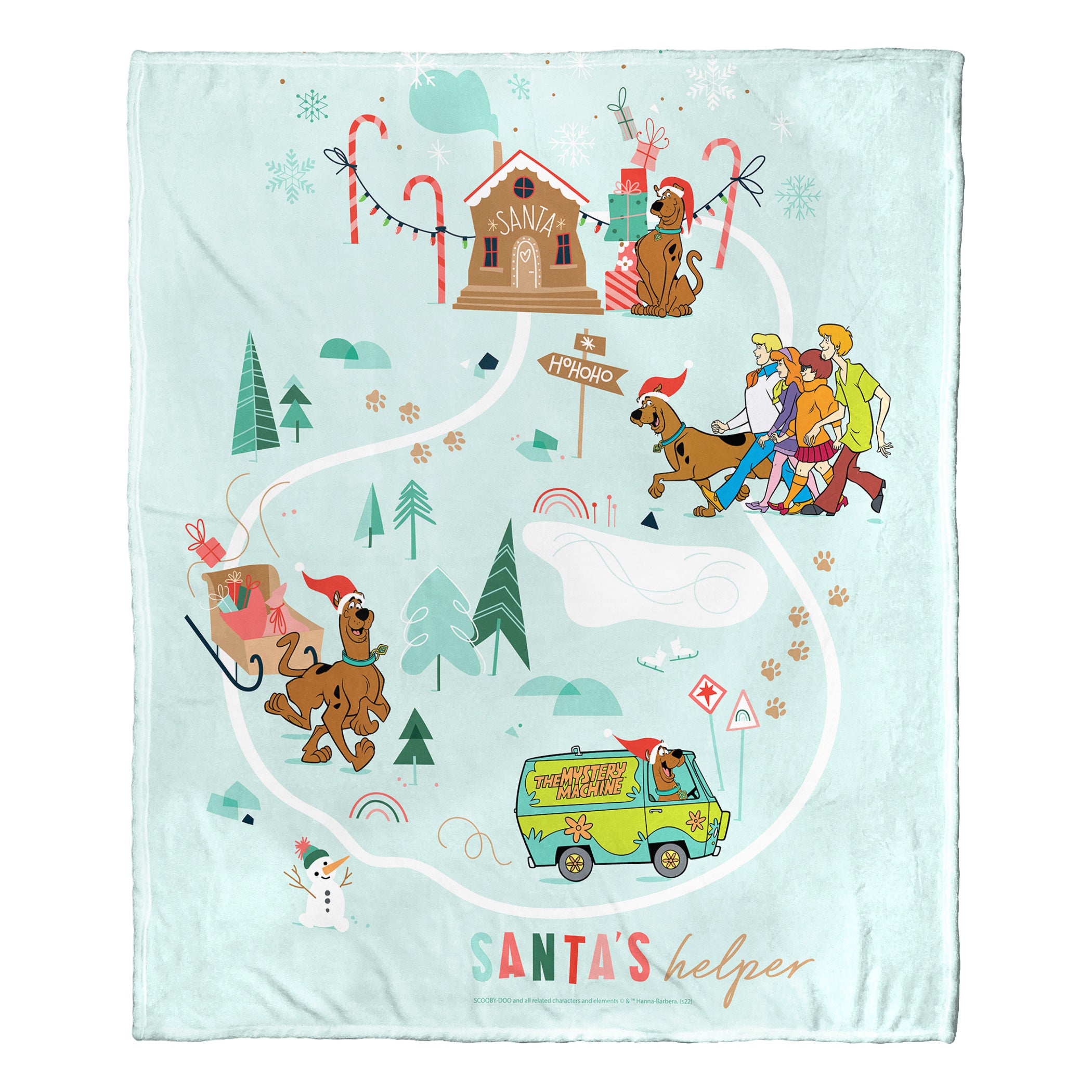 Warner Bros. Scooby-Doo Santas Helpers Silk Touch Throw Blanket 50x60 Inches