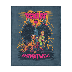 Scooby Doo Beware Of Monsters Silk Touch Throw Blanket 50x60 Inches