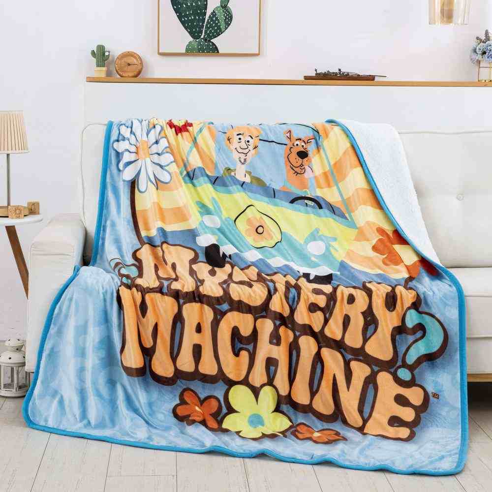 Warner Bros. Scooby-Doo Mystery Van Fun Silk Touch Sherpa Blanket 60x80Inches