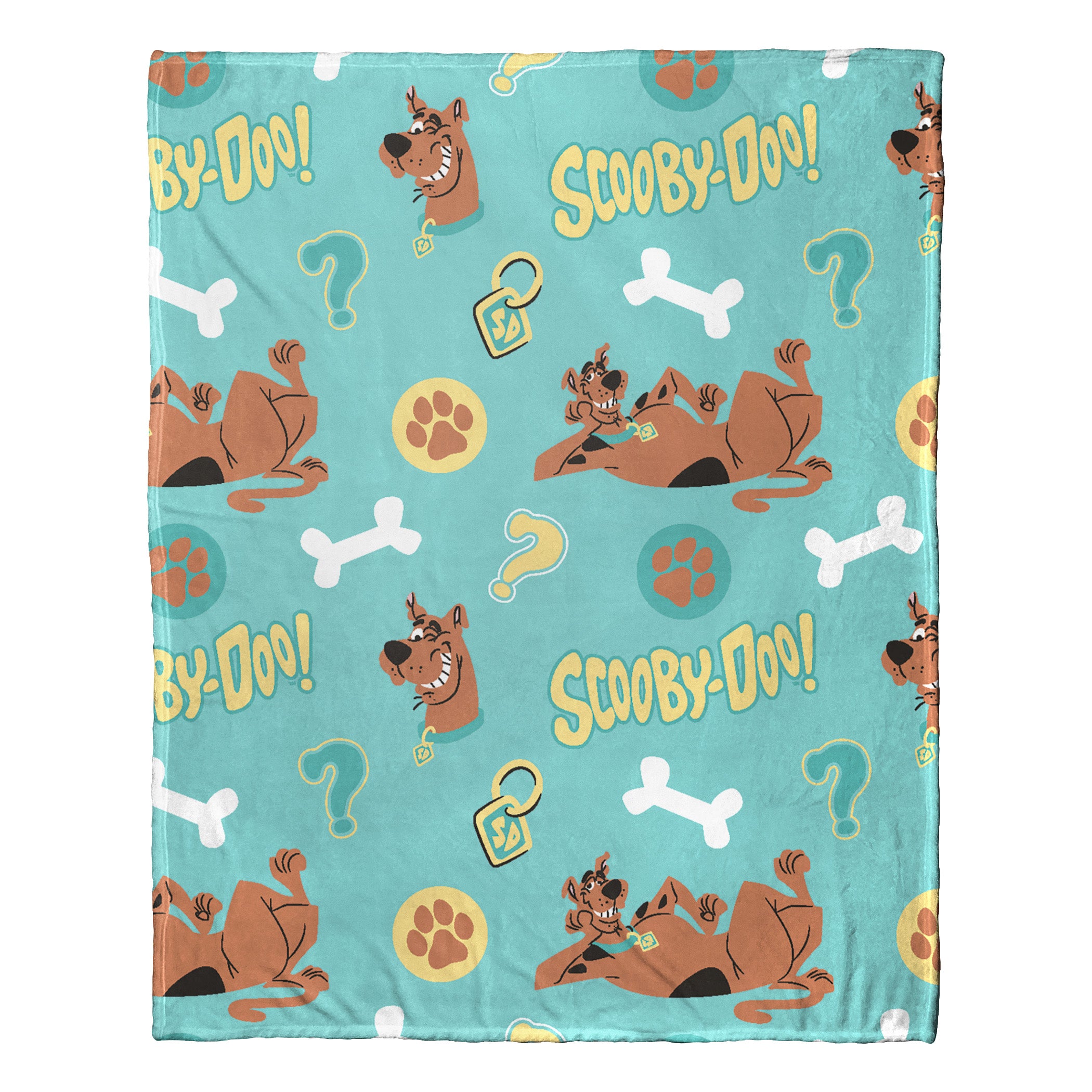 Warner Bros. Scooby-Doo Ruh Roh Silk Touch Throw Blanket with Plush Hugger 40x50 Inches