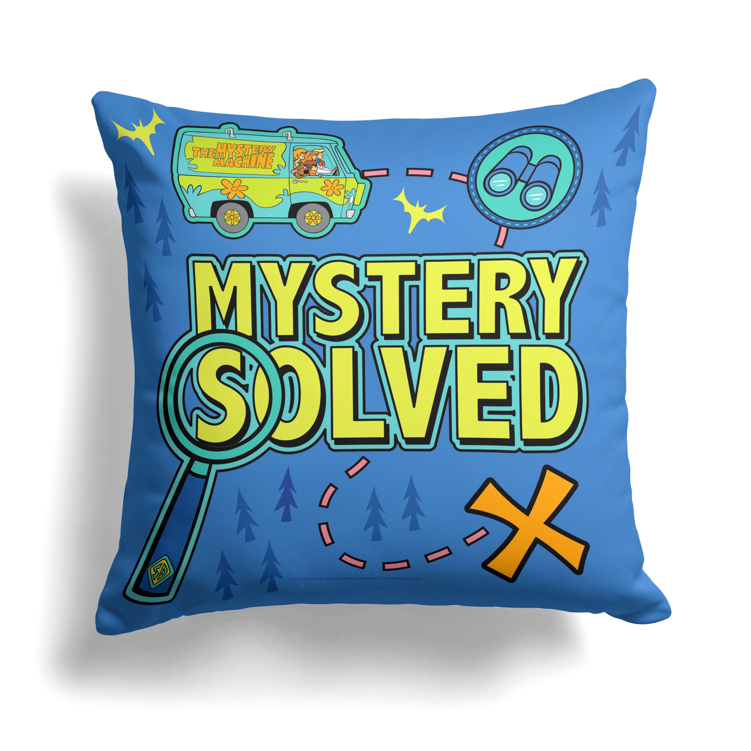 Warner Bros. Scooby-Doo Mystery Solved Map Throw Pillow 18x18 Inches