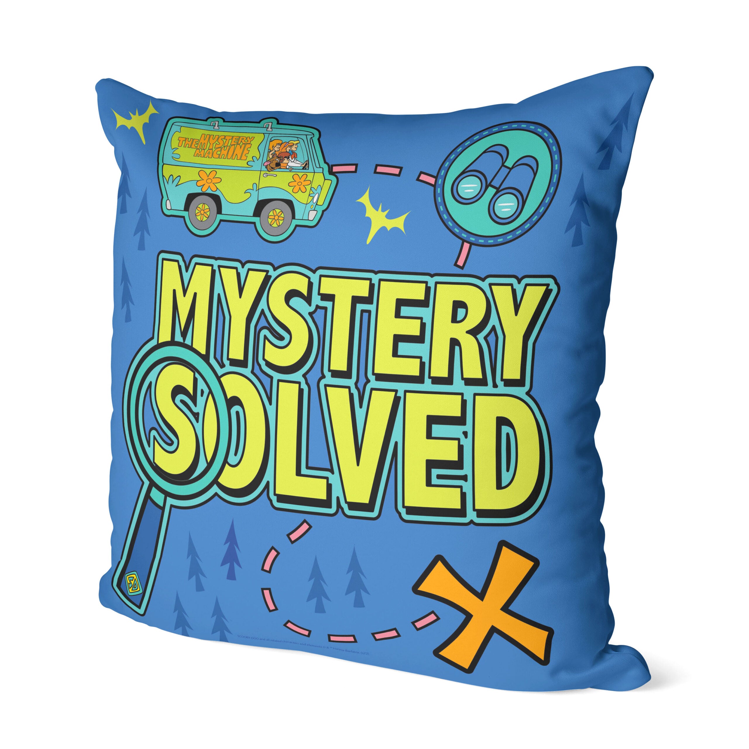 Warner Bros. Scooby-Doo Mystery Solved Map Throw Pillow 18x18 Inches