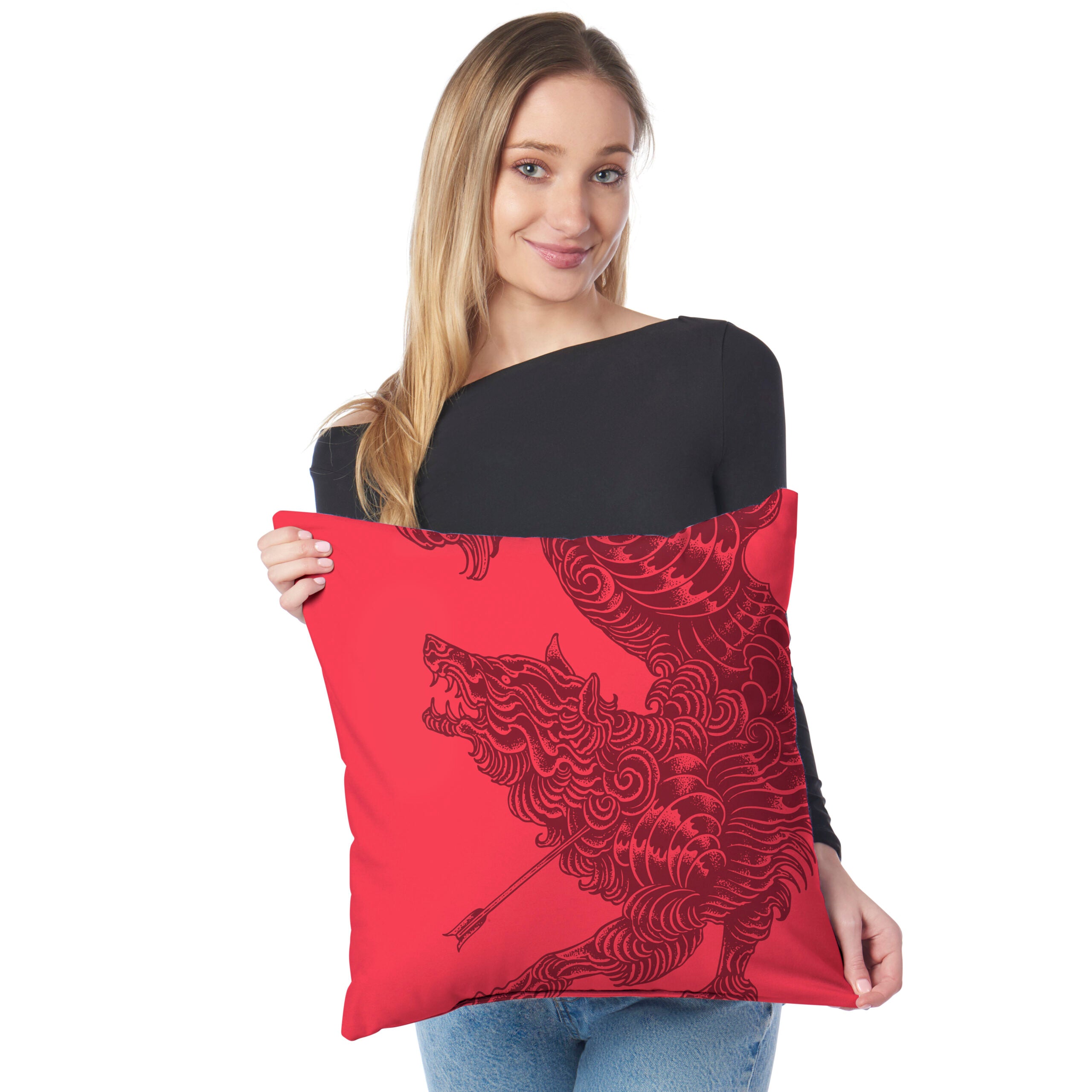 Sarah J Maas A Court of Thorns and Roses Logo Drop Throw Pillow 18x18 inches