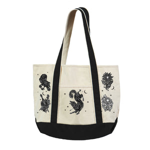Sarah J Maas ACOTAR Canvas Tote with Black Straps
