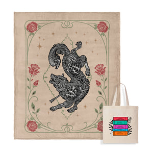 Sarah J Maas Sparkle Roses Stack Silk Touch Throw Blanket and Tote Set