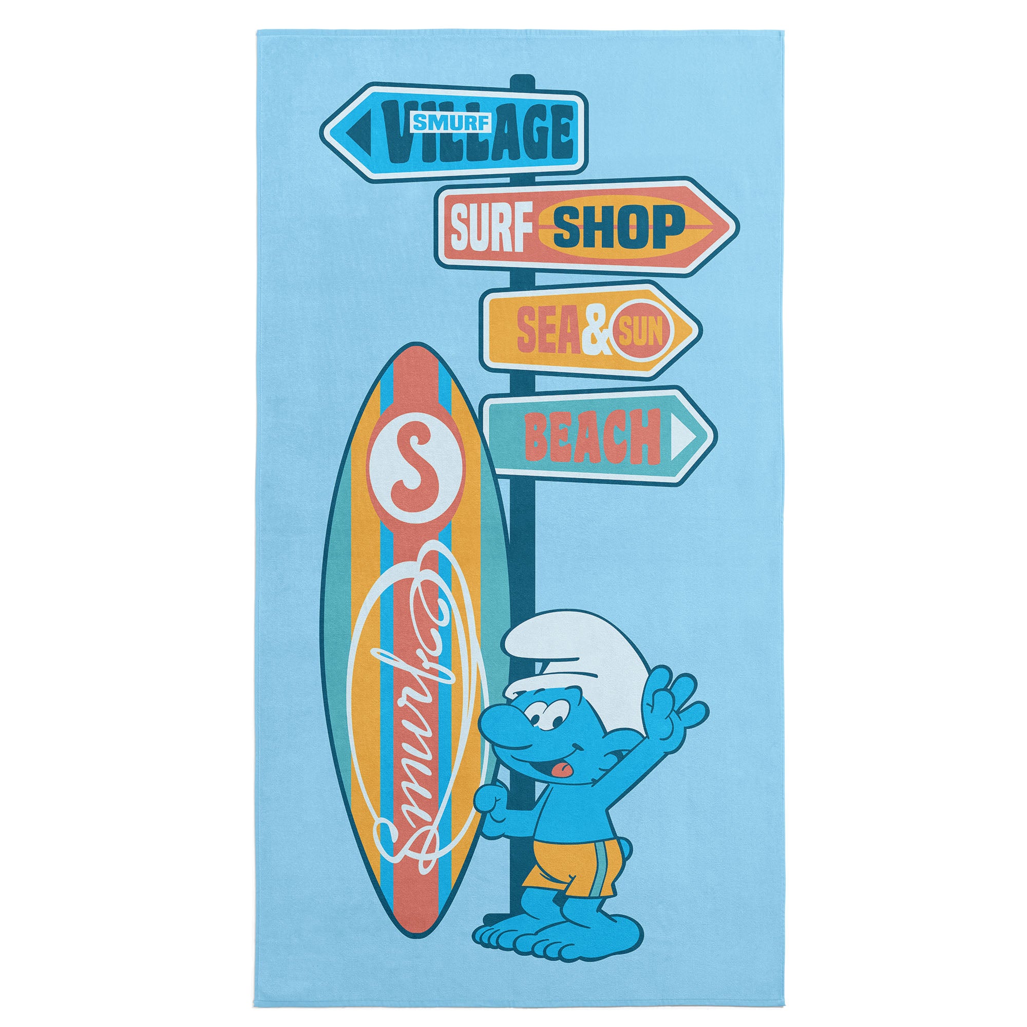 Viacom The Smurfs Surf Shop Microfiber Beach Towel 30x60 inches