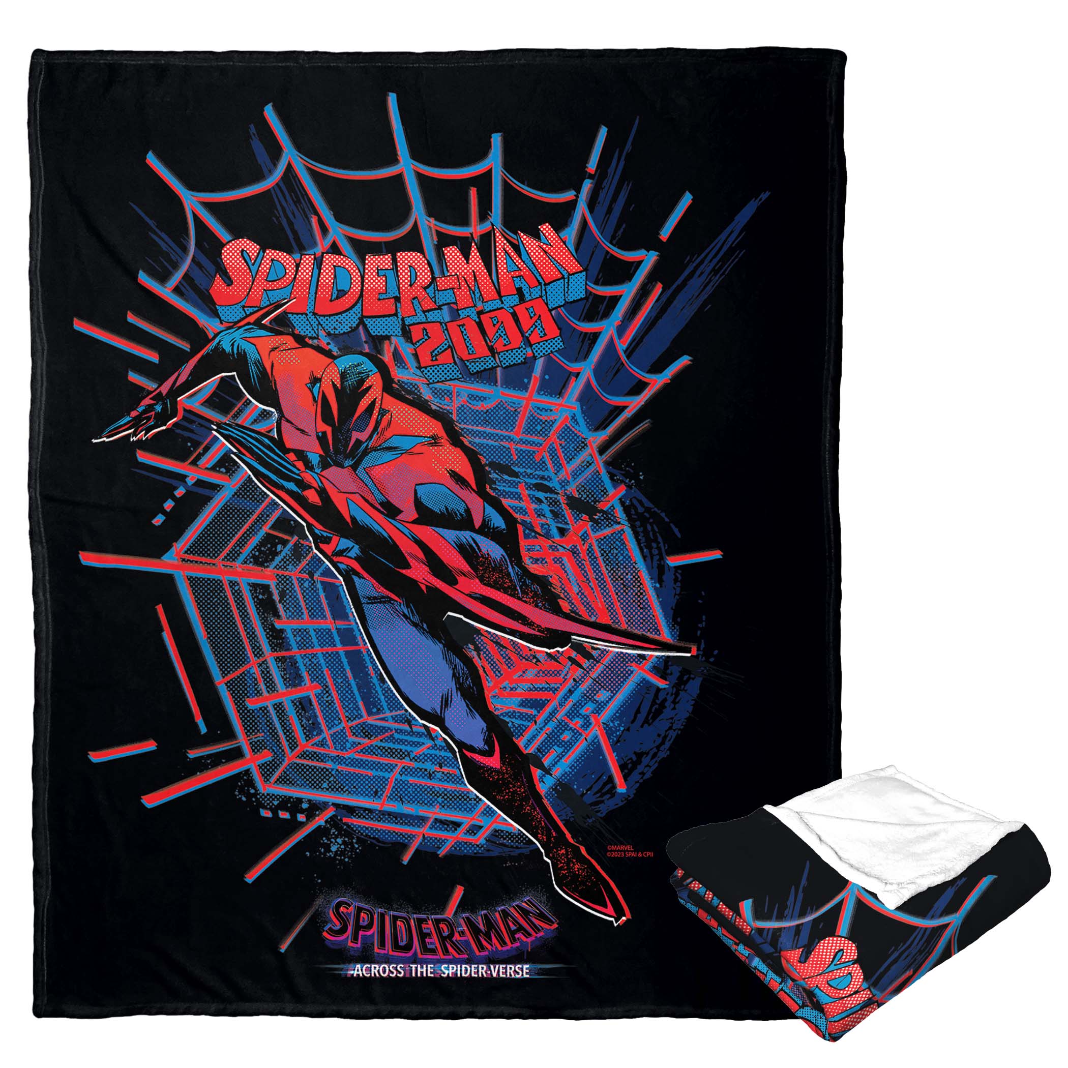 Marvel Spider-Man Across The Spiderverse Spider-Man 2099 Silk Touch Throw Blanket 50x60 Inches