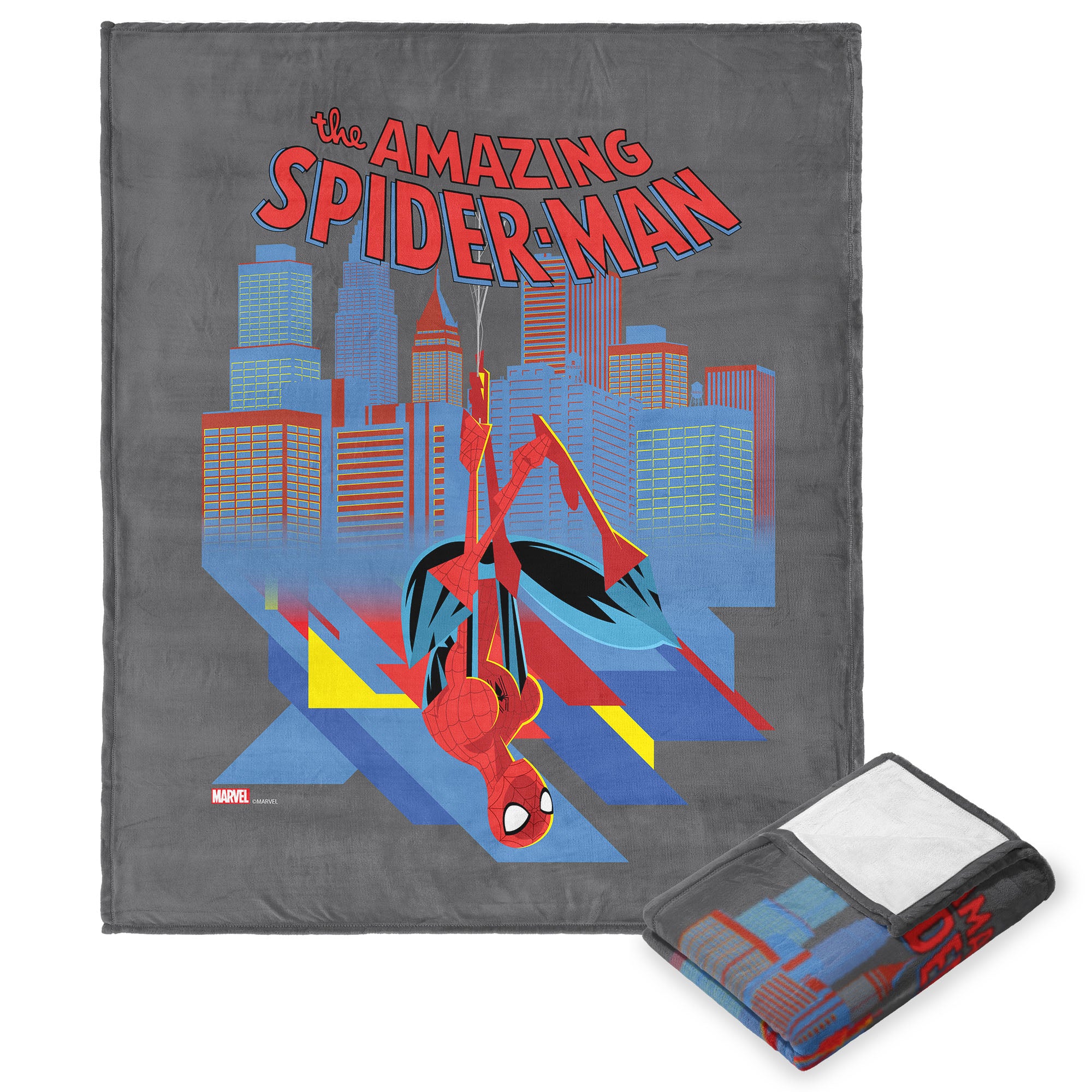 Marvel Spider-Man Amazing Cityscape Silk Touch Throw Blanket 50X60 Inches