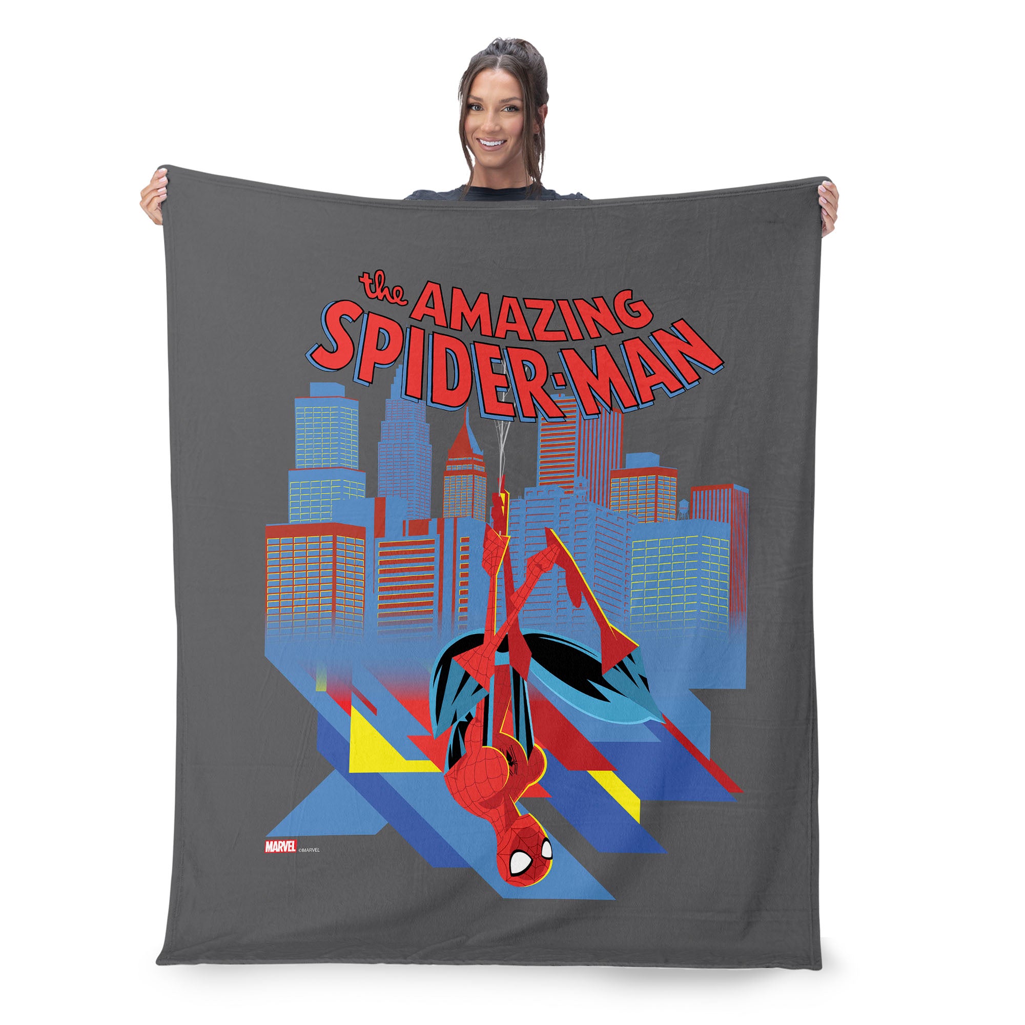 Marvel Spider-Man Amazing Cityscape Silk Touch Throw Blanket 50X60 Inches