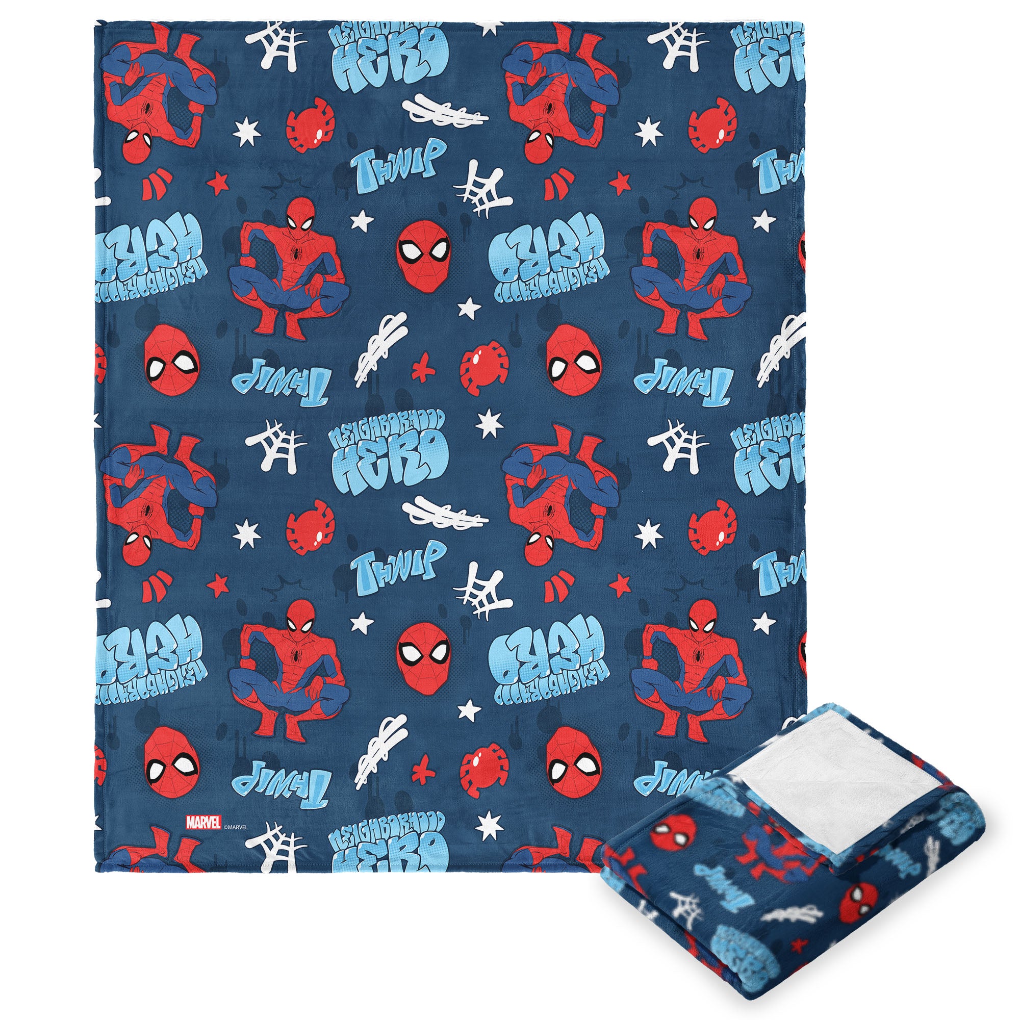 Marvel Spider-Man Thwip Pattern Silk Touch Throw Blanket 50X60 Inches