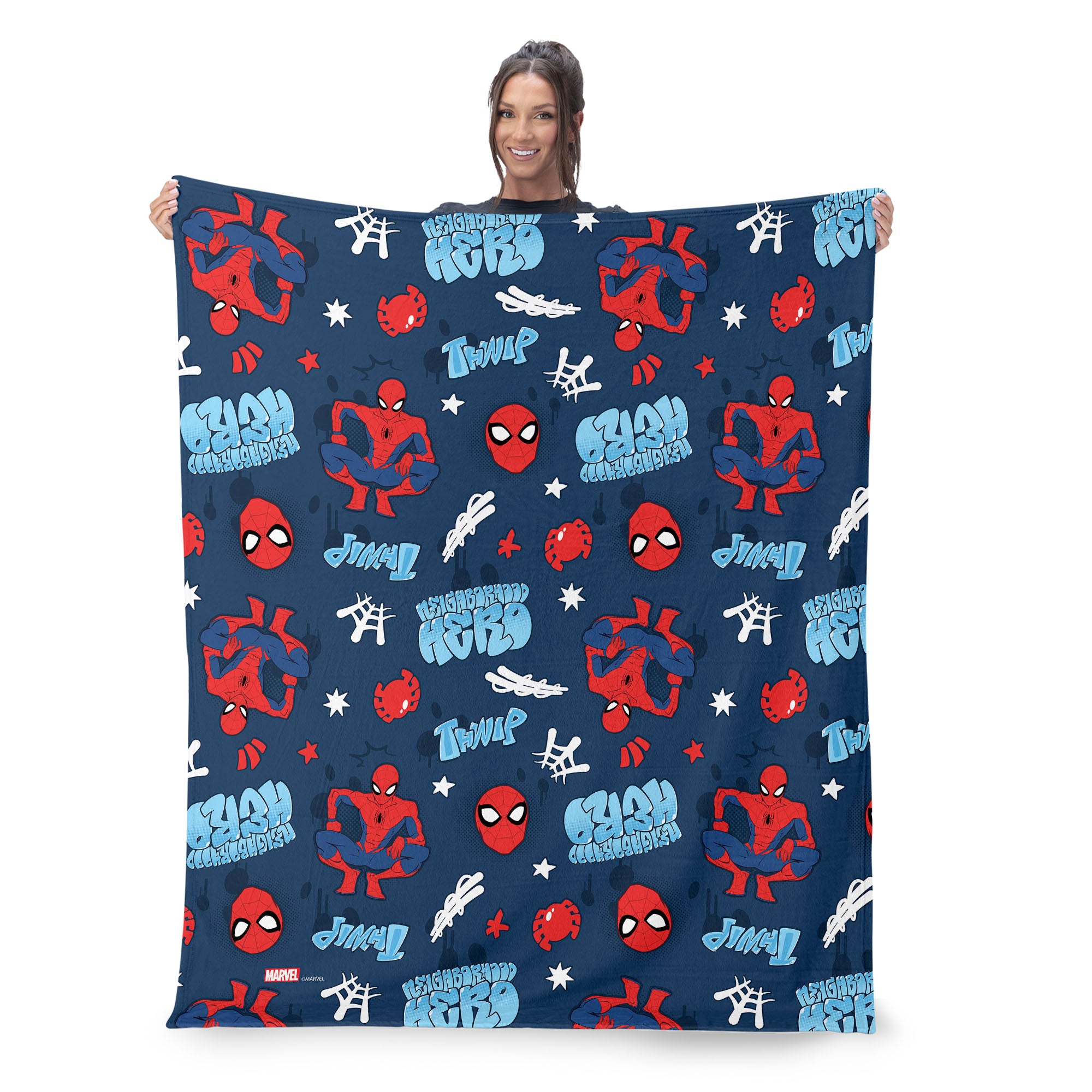 Marvel Spider-Man Thwip Pattern Silk Touch Throw Blanket 50X60 Inches