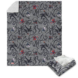 Marvel Spider-Man Spidey Venom Pattern Silk Touch Sherpa Throw Blanket 50X60 Inches