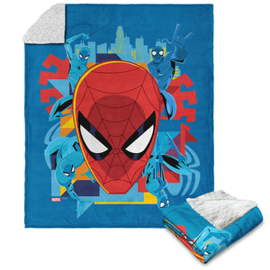 Marvel Spider-Man Wall Crawler Silk Touch Sherpa Throw Blanket 50X60 Inches