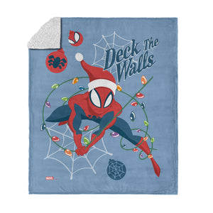 Marvel Spider-Man Deck The Walls Silk Touch Sherpa Throw Blanket 50x60 Inches