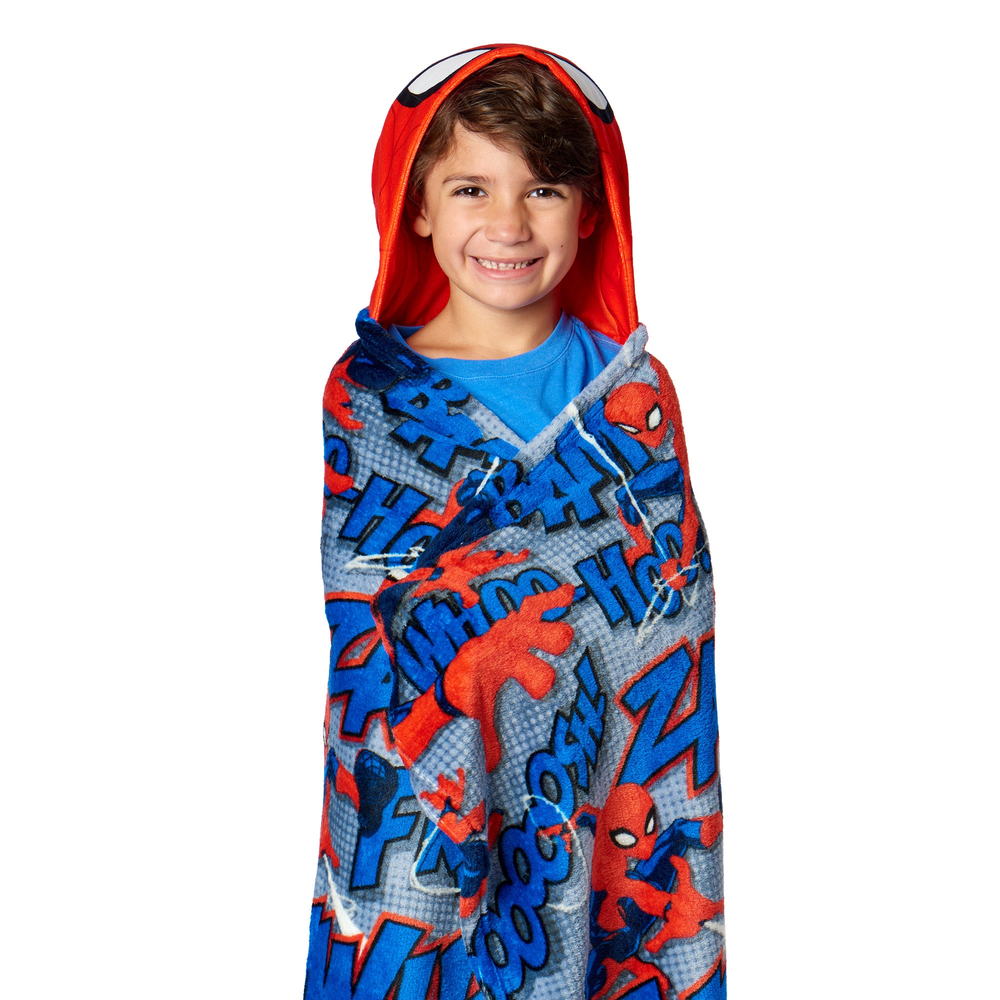 Marvel Spider-Man Web Blast Hooded 3D Sculpted Hood Silk Touch Throw Blanket 40X50 Inches