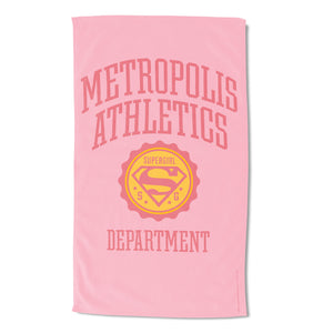 DC Supergirl Metropolis Athletics Beach Towel, 35x60 inches