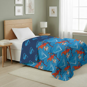 Superman Above Metropolis Reversible Quilted Throw 60x80 inches
