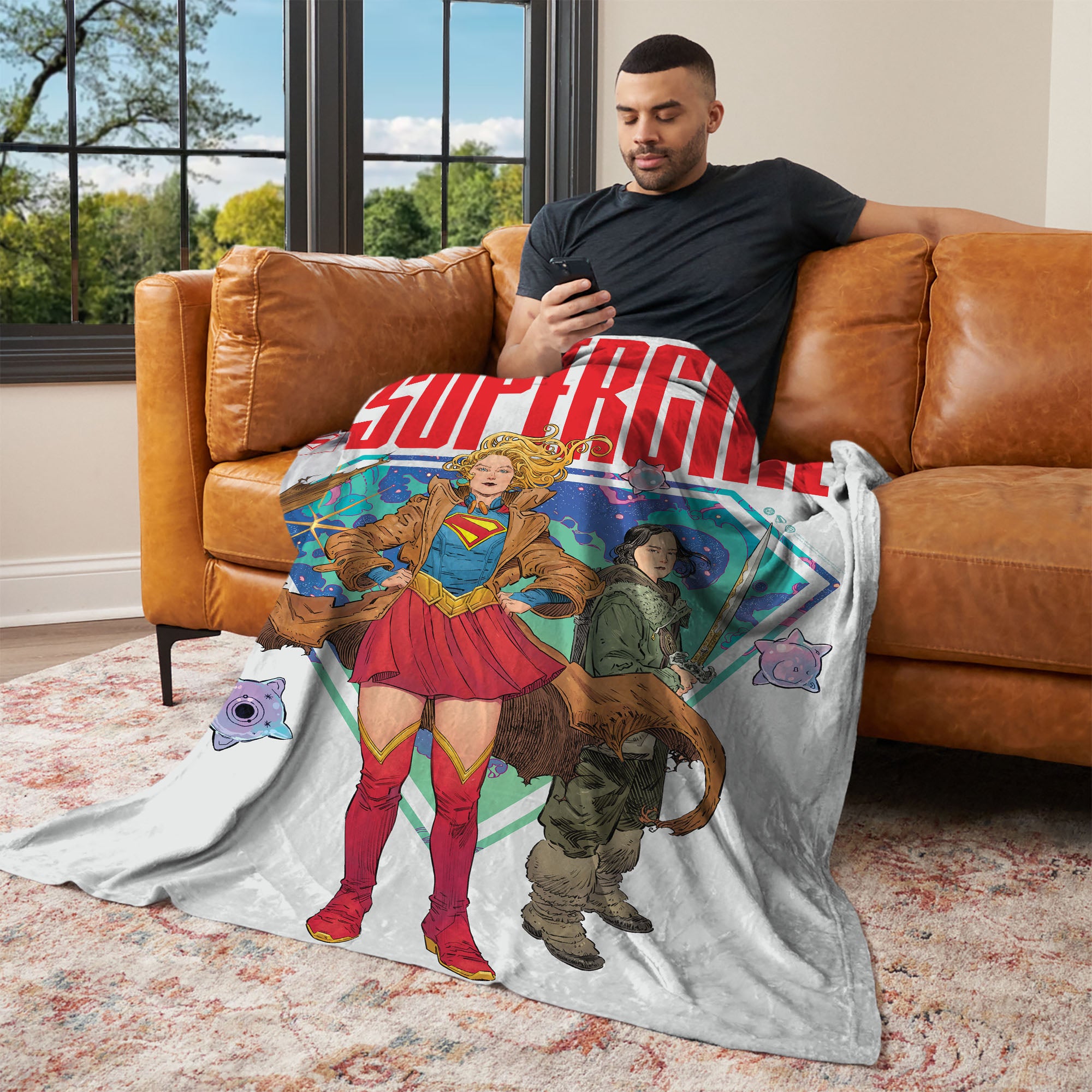 Warner Brothers Supergirl Save the Day Silk Touch Throw Blanket 46x60 inches