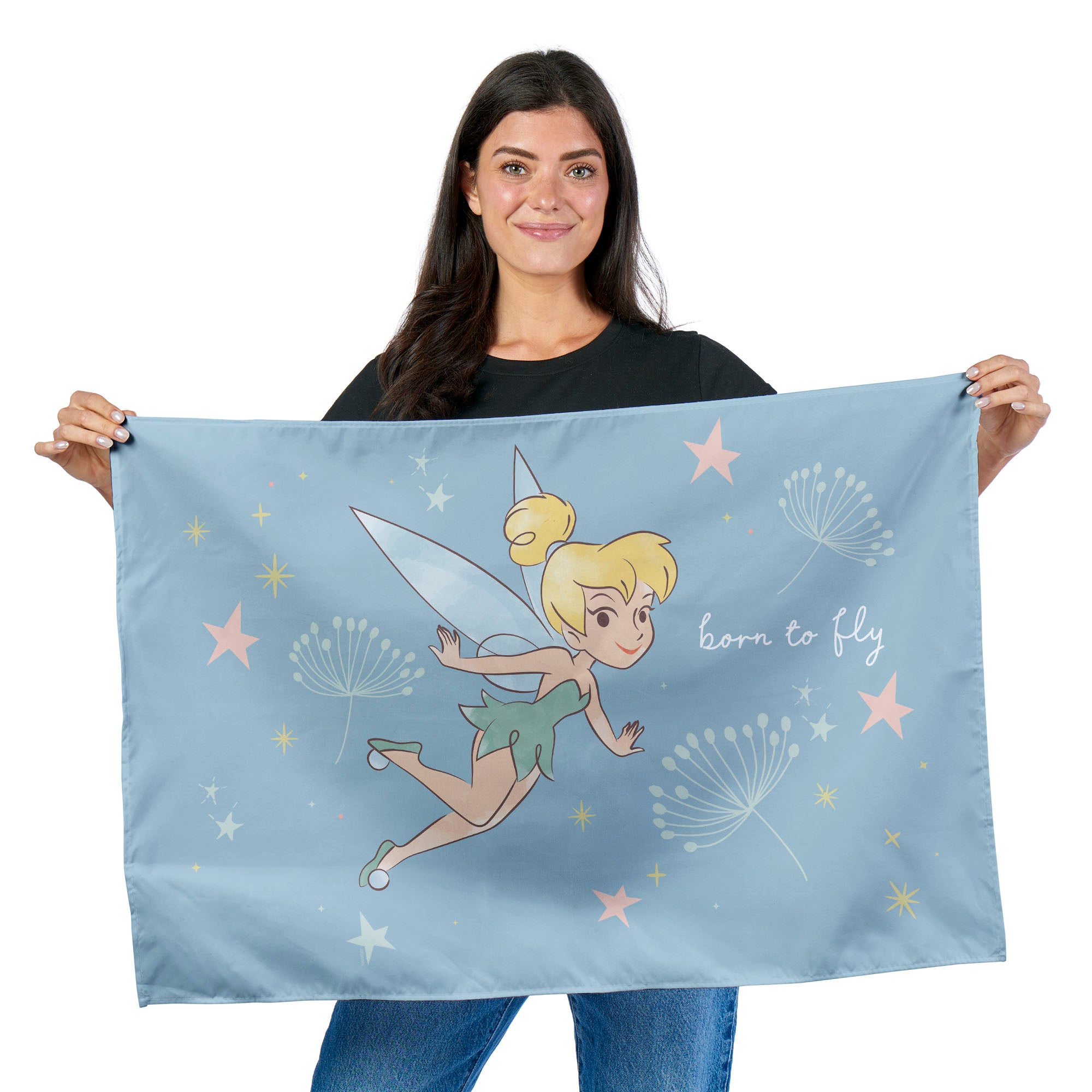 Disney Tinkerbell Tink Born to Fly Tapestry Wall Hanging 24x36 inches