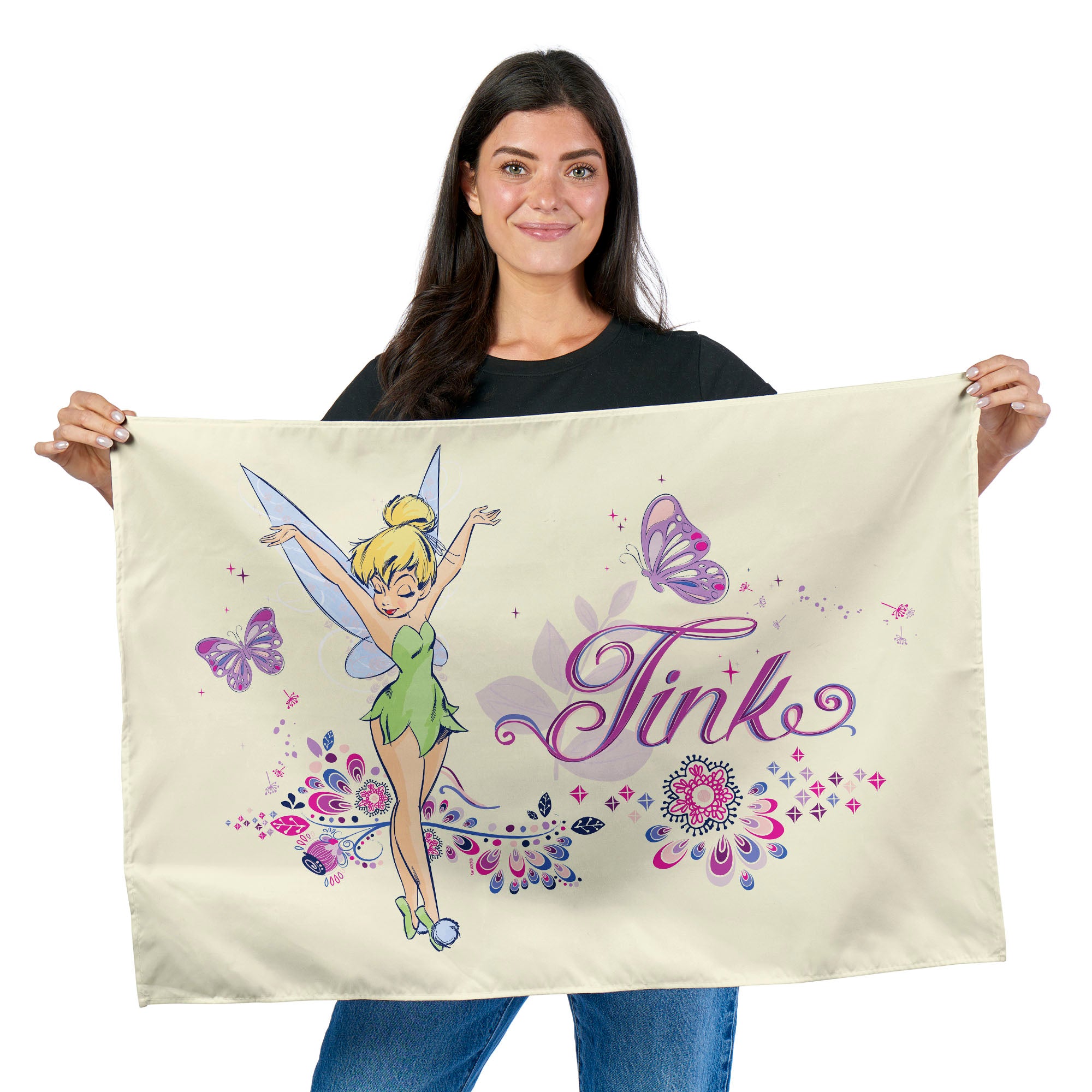 Disney Tinkerbell Sparkles Tapestry Wall Hanging 24x36 inches