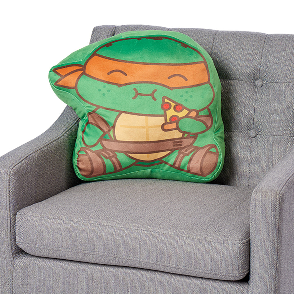 Nickelodeon Teenage Mutant Ninja Turtles Pizza Mikey Logo Cloud Pillow 15x2 Inches