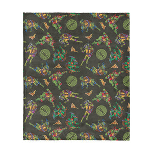 Nickelodeon Teenage Mutant Ninja Turtles Pizza Pattern Silk Touch Throw Blanket 50x60 inches