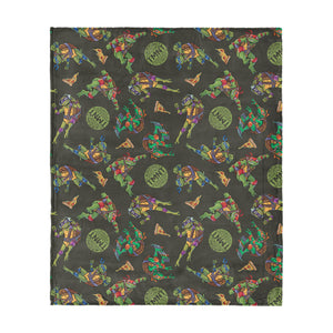 Nickelodeon Teenage Mutant Ninja Turtles Pizza Pattern Silk Touch Throw Blanket 60x80 inches