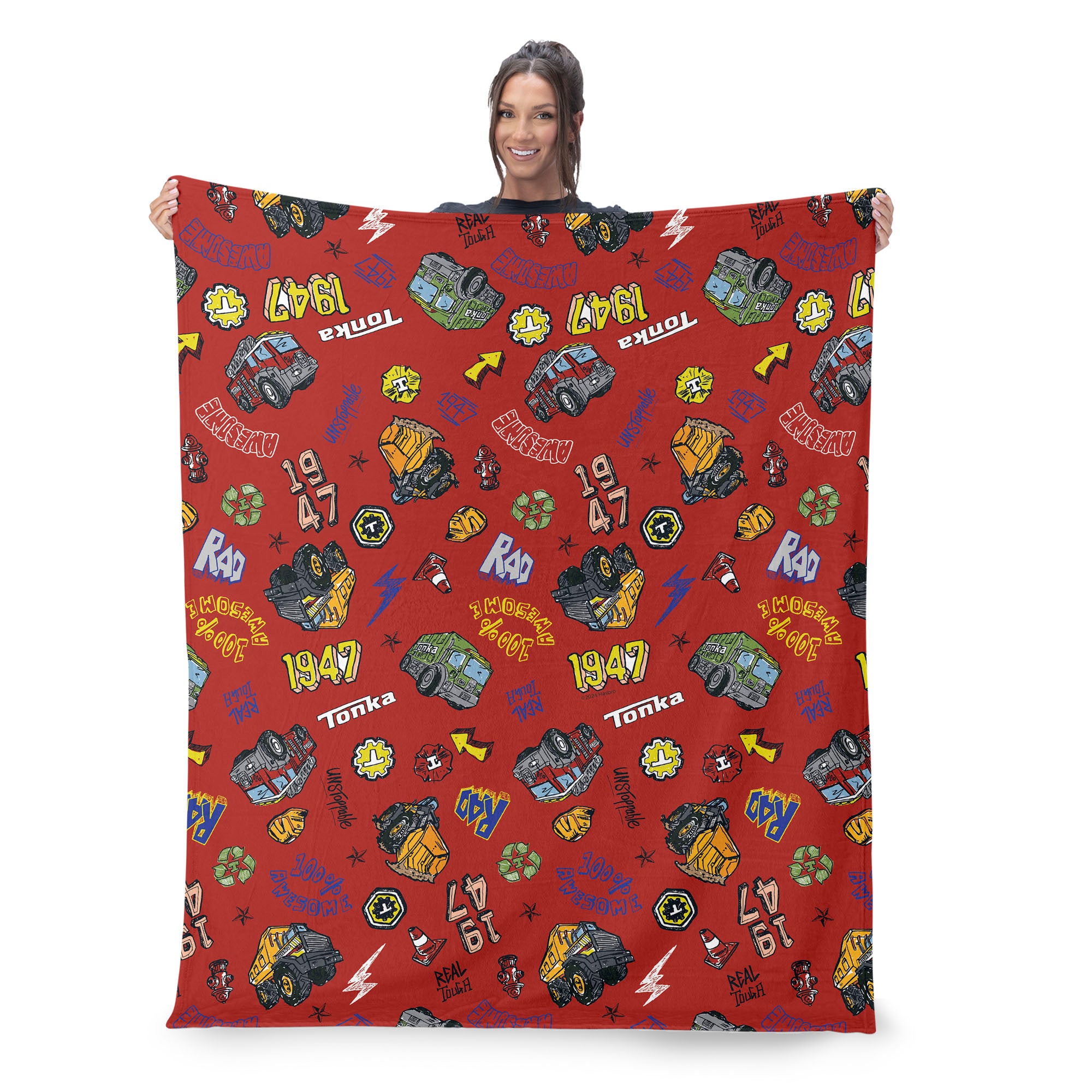 Tonka Hasbro 1947 Tonka Silk Touch Throw Blanket 50X60 Inches