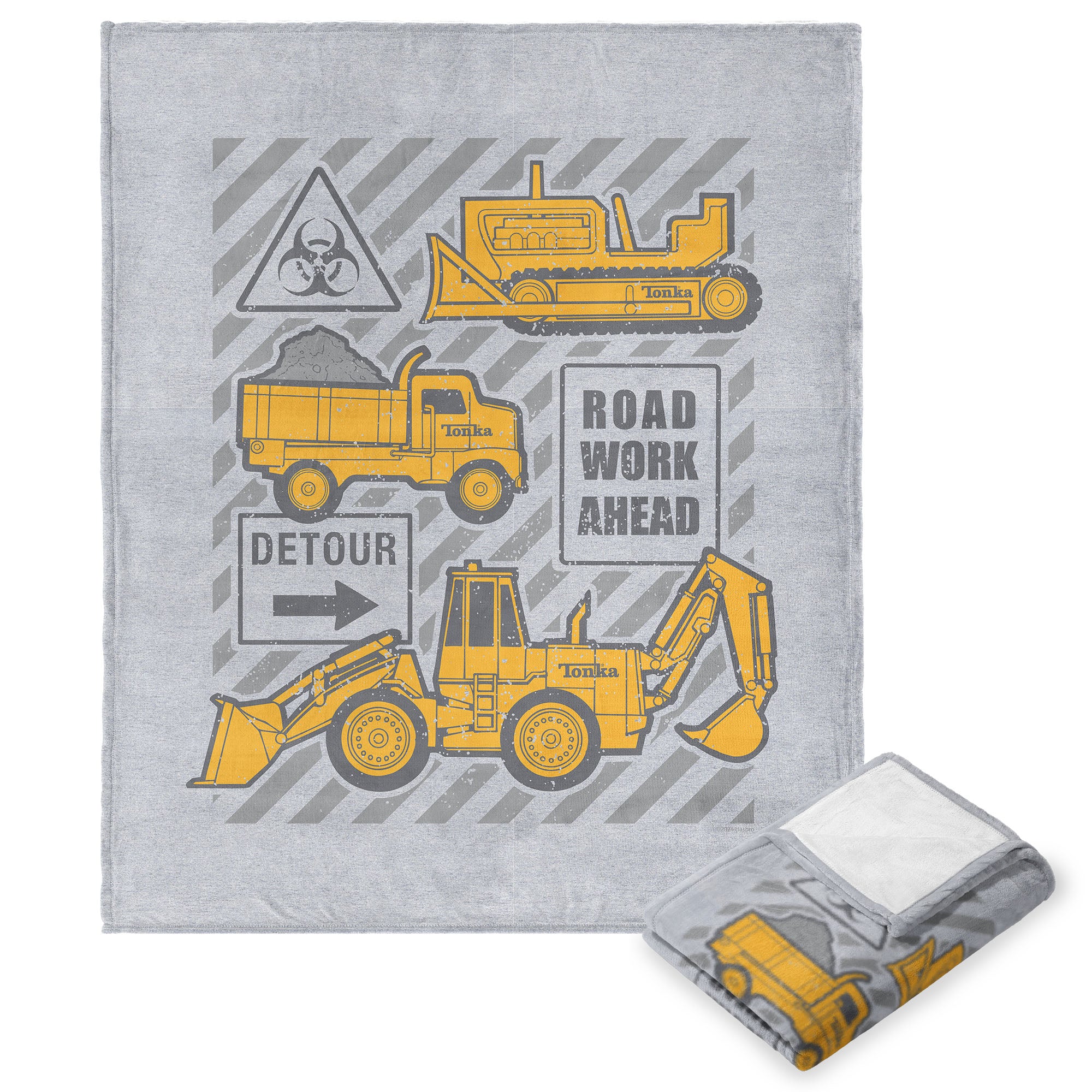 Tonka Hasbro Road Work Ahead Silk Touch Throw Blanket 50X60 Inches