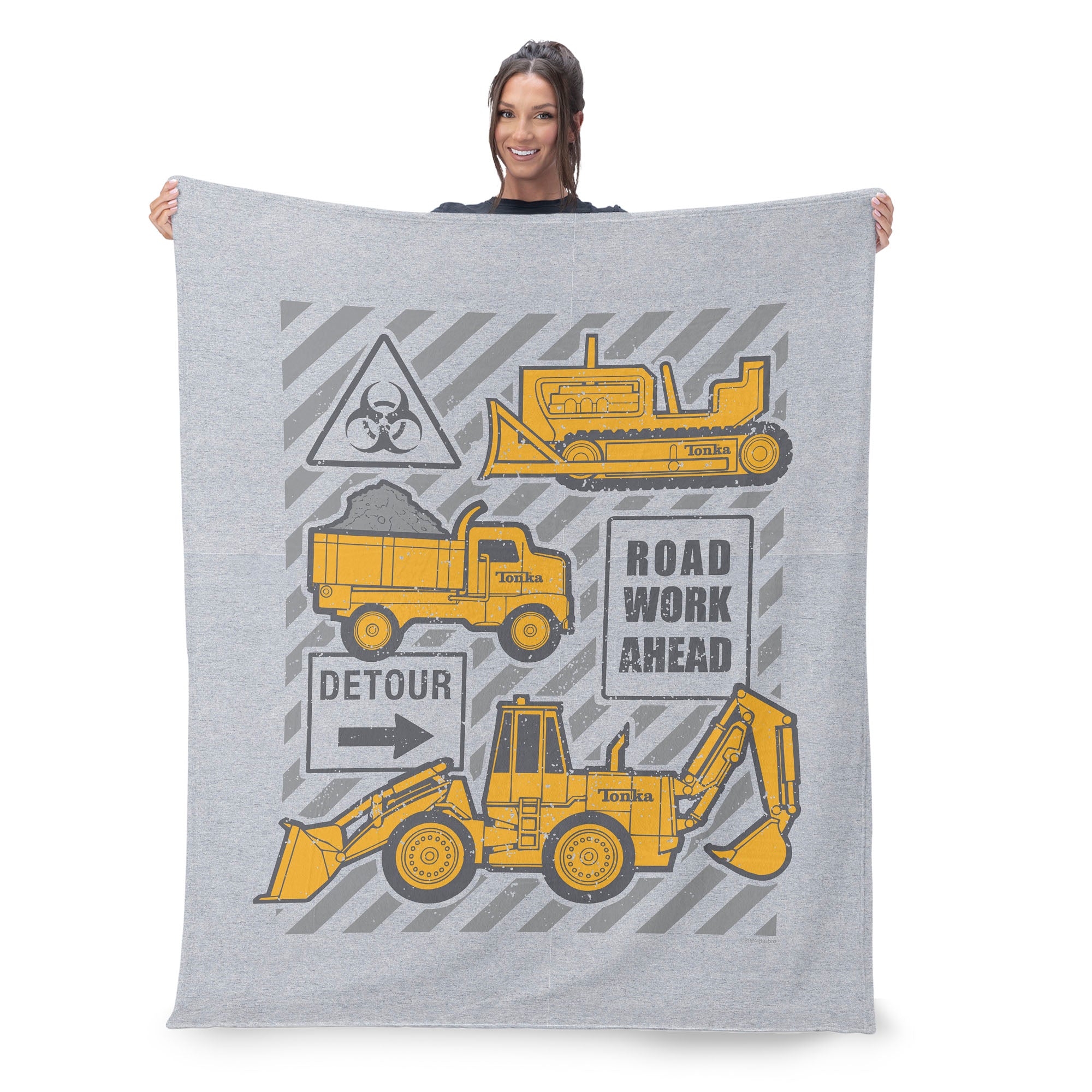 Tonka Hasbro Road Work Ahead Silk Touch Throw Blanket 50X60 Inches