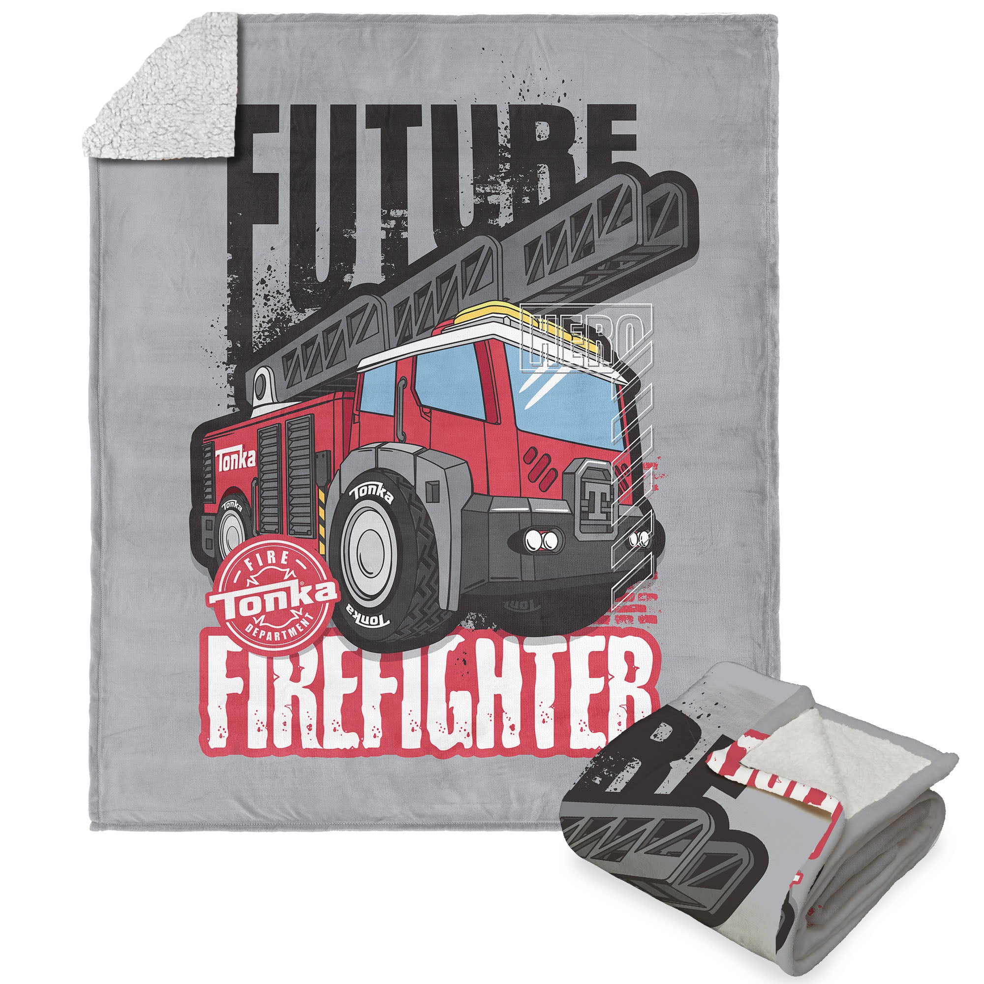 Tonka Hasbro Future Firefighter Silk Touch Sherpa Throw Blanket 50X60 Inches